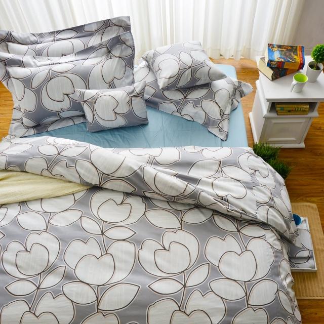 【Cozy inn】花趣-200織精梳棉四件式兩用被床包組(加大)