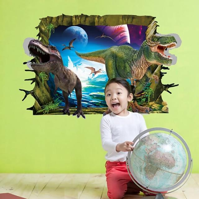 【半島良品】DIY無痕創意牆貼-壁貼-3D恐龍來了_AY9265(無痕壁貼 牆貼 壁貼紙 創意璧貼)