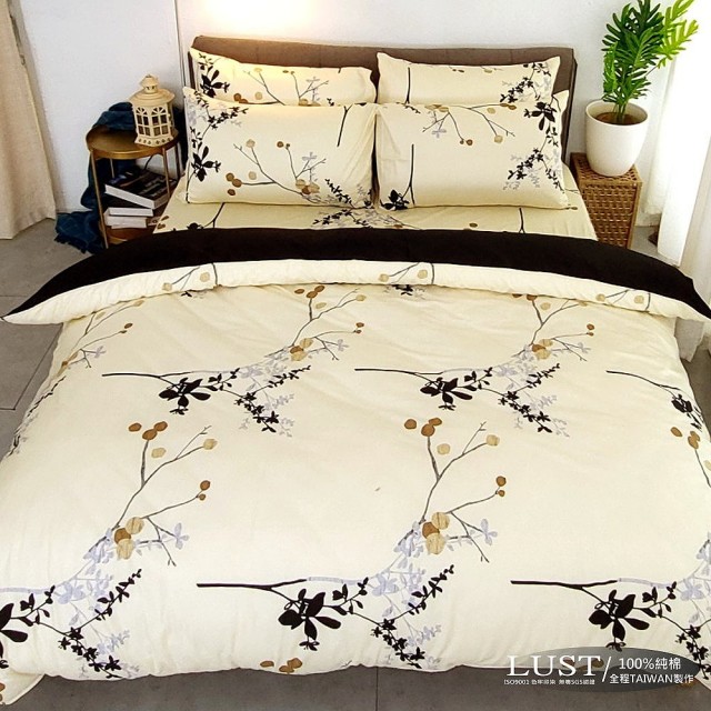 【LUST生活寢具】《京城古風》100%純棉、雙人6尺精梳棉床包-枕套-薄被套、台灣製