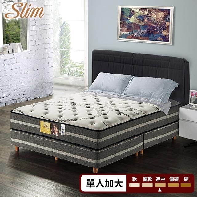 【SLIM 加厚型】高蓬度天絲棉+透氣強化紓壓獨立筒床墊-單人3.5尺