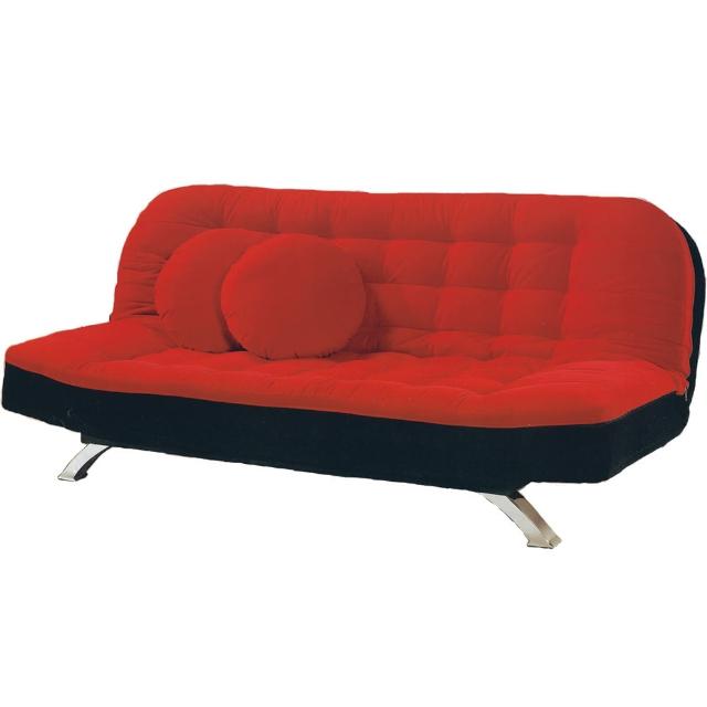 【AS】斯朵黑紅雙色沙發床-190x90x83cm