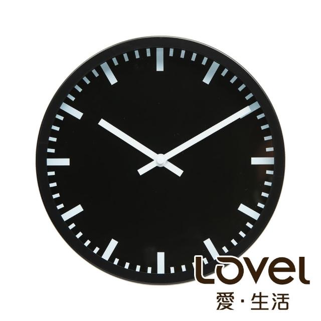 【LOVEL】25cm摩登膠框靜音時鐘-深黑里程(P2507W-LB)