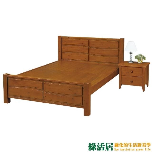 【綠活居】謝爾文  時尚6尺實木雙人加大床台(不含床頭櫃)