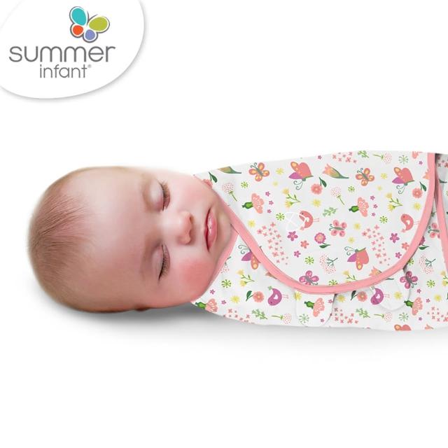 【Summer infant】嬰兒包巾 純棉 S(花香鳥語)