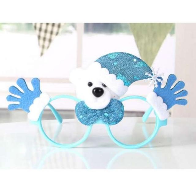 【摩達客】聖誕派對造型眼鏡(藍雪人雙手)
