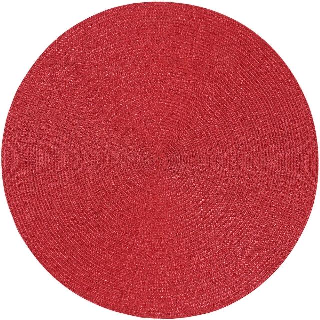 素面织纹圆餐垫(赭红)