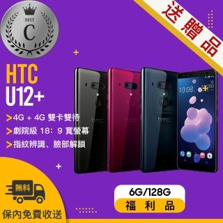 【HTC 宏達電】福利品 HTC U12+ 八核心智慧型手機(6G/128G 贈送8GB microSD)