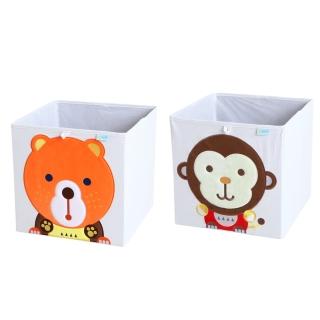 【MyTolek童樂可】藏寶盒 2件組-熊+猴(收納小幫手 IKEA組合櫃適用)  MyTolek 童樂可