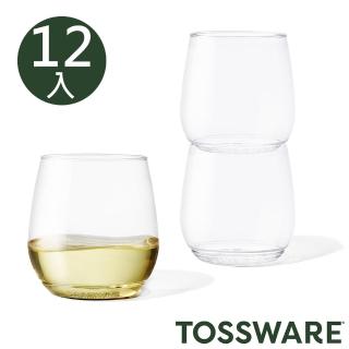 【TOSSWARE】12入組-可疊O杯12oz(紅酒杯 白酒杯 威士忌杯 防摔杯 無梗杯 塑膠酒杯) 推薦  TOSSWARE