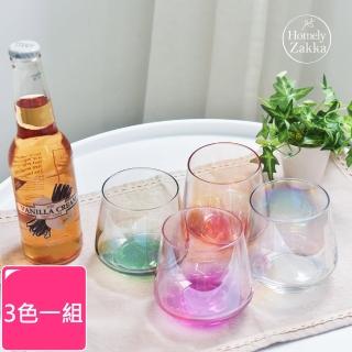 【Homely Zakka】創意炫彩玻璃杯/酒杯/果汁杯360ml_3色一組(炫彩紅+炫彩黃+炫彩綠)  Homely Zakka