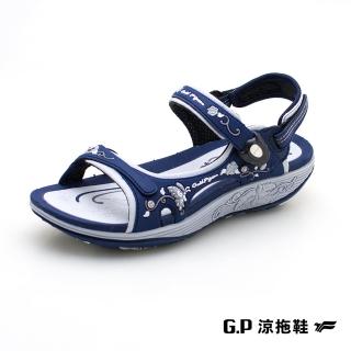 【G.P】舒適中厚底磁扣兩用涼拖鞋G2358W-藍色(SIZE:36-39 共三色)  G.P