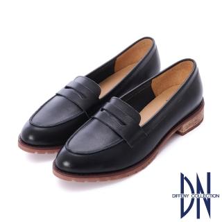 【DN】紳士鞋_MIT真皮素面木紋低跟樂福鞋(黑)  DN
