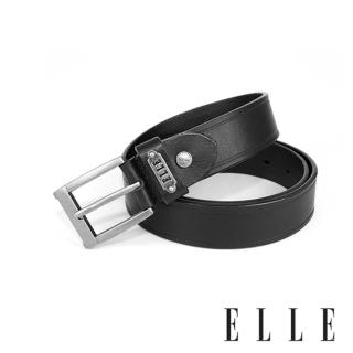 【ELLE HOMME】品牌休閒皮帶/商務皮帶-基本款金屬方框(黑色/咖啡) 推薦  ELLE HOMME