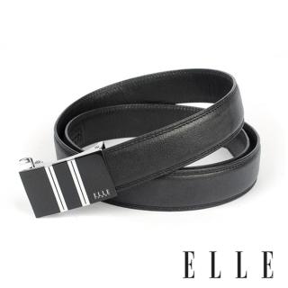 【ELLE HOMME】品牌自動扣皮帶/男士皮帶-雙直條黑底評價推薦  ELLE HOMME