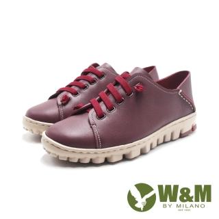 【W&M】女 免綁帶可踩式休閒鞋 女鞋(紫紅)評價推薦  W&M