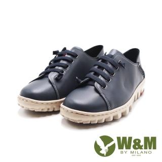 【W&M】女 免綁帶可踩式休閒鞋 女鞋(深藍)  W&M