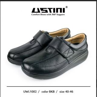 【Ustini】堃記洋行-超輕量防水跑皮鞋-黑色(男款-超牛的 限時感恩季UWL1002BKB)  Ustini