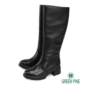 【GREEN PINE】經典真皮及膝靴 黑色(00861232)  GREEN PINE