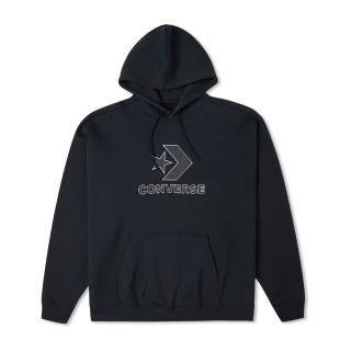 【CONVERSE】LARGE LOGO STAR CHEVRON HOODIE 連帽上衣 長袖上衣 男女 黑色(10024915-A01) 推薦  CONVERSE