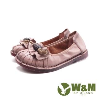 【W&M】女 麻繩扭結柔軟Q彈底娃娃鞋 女鞋(粉紅色)好評推薦  W&M
