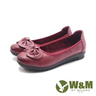 【W&M】女 可愛扭結防滑底娃娃鞋 女鞋(紅色)  W&M