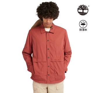 【Timberland】男款醬紅色防潑水二合一襯衫外套(A6RDHDH9)  Timberland