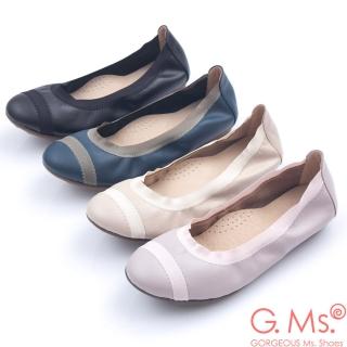 【G.Ms.】MIT系列-織帶拼接羊皮娃娃鞋(恬淡紫/優雅黑)優惠推薦  G.Ms.