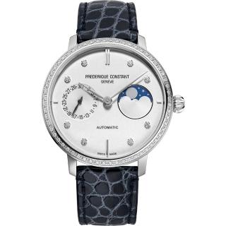 【CONSTANT 康斯登】SLIMLINE MOONPHASE 系列 月相鑽圈機械女腕錶（FC-702SD3SD6） 推薦  CONSTANT 康斯登