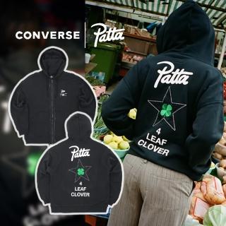 【CONVERSE】外套 Converse x Patta Four-Leaf Clover 男款 黑 白 聯名 幸運草(10024664A01)品牌優惠  CONVERSE