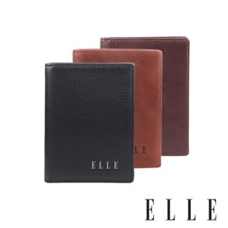 【ELLE HOMME】ELLE 精緻牛皮 品牌名片夾/卡片夾(黑色/深咖/淺咖) 推薦  ELLE HOMME