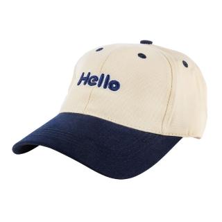 【HUGGER】文青撞色兒童棒球帽 Hello藍灰(背包童裝鴨舌帽透氣輕巧防曬)  HUGGER