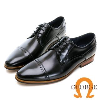 GEORGE 喬治皮鞋 Amber系列 真皮鋸齒橫飾木紋紳士鞋 -黑315011BR10折扣推薦  GEORGE 喬治皮鞋