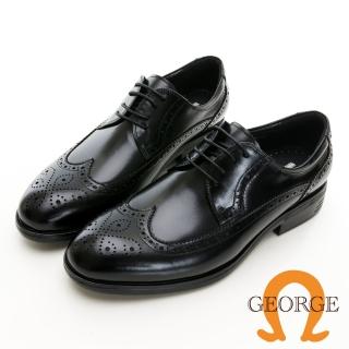 GEORGE 喬治皮鞋 MODO系列 歐式立體雕花真皮綁帶紳士鞋 -黑315016BW10  GEORGE 喬治皮鞋