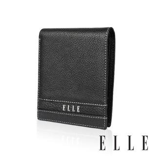 ELLE HOMME ELLE 品牌3卡上翻3窗格 短夾/皮夾/男夾(黑色)  ELLE HOMME