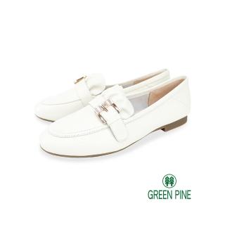 GREEN PINE 水鑽鞋釦抓皺平底鞋米色(00310912)  GREEN PINE