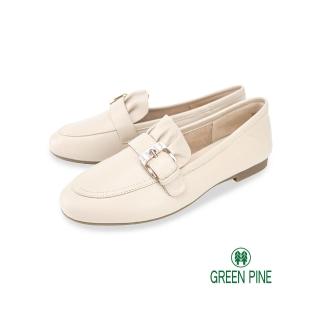 GREEN PINE 水鑽鞋釦抓皺平底鞋粉色(00310912)  GREEN PINE