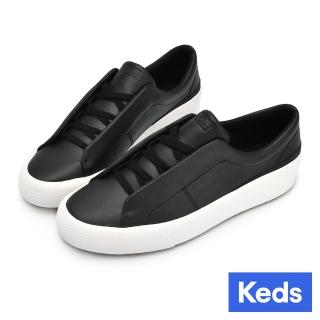 Keds REMI 時尚風潮皮革免綁帶套入式休閒鞋-黑(9234W137898) 推薦  Keds