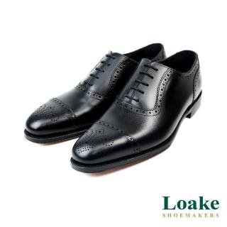 Loake 質感翼紋雕花牛津鞋 黑色(LK186-BL) 推薦  Loake