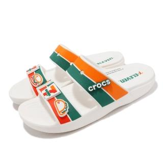 Crocs 拖鞋 7-Eleven x Classic Strap Sandal 男女鞋 白綠橘 711 聯名款(208271100)優惠推薦  Crocs