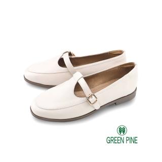 GREEN PINE 復古插釦平底瑪莉珍鞋米色(00323802)  GREEN PINE