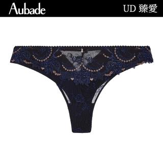 Aubade 臻愛蕾絲丁褲 性感內褲 法國進口內衣 女內褲(深藍-UD)  Aubade