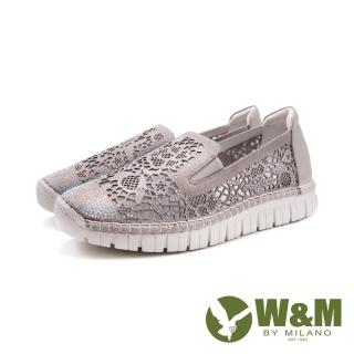 W&M 女 彩色光澤貼鑽透紗樂福鞋 女鞋(銀灰色)  W&M