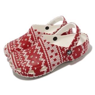 Crocs 洞洞鞋 Classic Holiday Sweater Clog 紅 男女鞋 毛衣 克駱格 卡駱馳(20923790H)好評推薦  Crocs