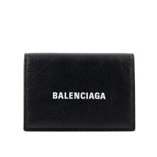 Balenciaga 巴黎世家 經典LOGO 粒紋牛皮雙釦迷你三折短夾(黑色)折扣推薦  Balenciaga 巴黎世家