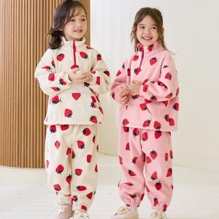 BebeZoo 草莓印花搖粒絨保暖套裝2件組(TM2311-500) 推薦  BebeZoo