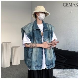 CPMAX 韓系復古大尺碼牛仔背心(設計感日系背心 牛仔背心 牛仔外套 寬鬆舒適 百搭潮流 VE42)  CPMAX