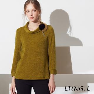 LUNG.L 林佳樺 LN33A35 芥末黃翻領長袖女裝上衣(保暖 秋冬款)  LUNG.L 林佳樺