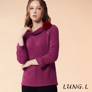 LUNG.L 林佳樺 LN33A16 桃紅色翻領長袖女裝上衣(保暖 秋冬款 加大尺碼)  LUNG.L 林佳樺