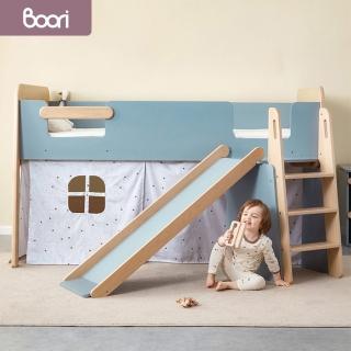 成長天地 澳洲Boori 實木兒童高架床半高床單人床爬梯款附滑梯BR013+BR014(澳洲30年嬰童知名品牌)優惠推薦  成長天地