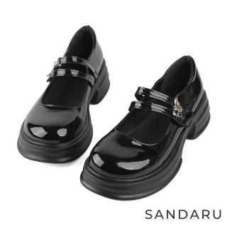 SANDARU 山打努 瑪莉珍 雙帶蝴蝶圓頭厚底鞋(黑)  SANDARU 山打努